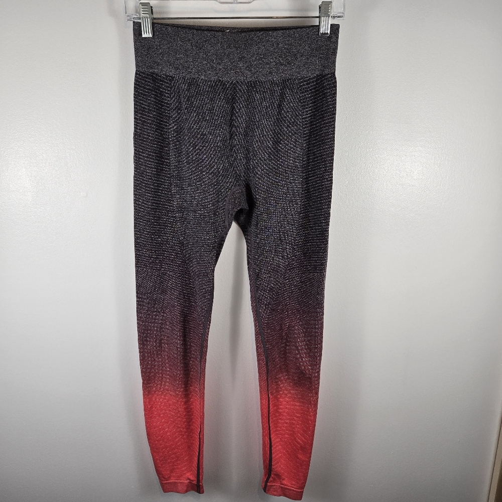 Primark Hot Pink Gray Ombre Work Out Leggings Womens Size Medium 8-10